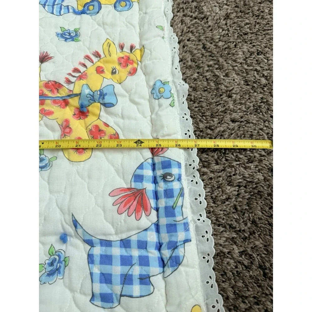 Vintage Baby Crib Quilt Blanket 48 X 26